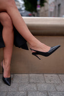 Escarpins Ouverts - Cuir Noir - Tina