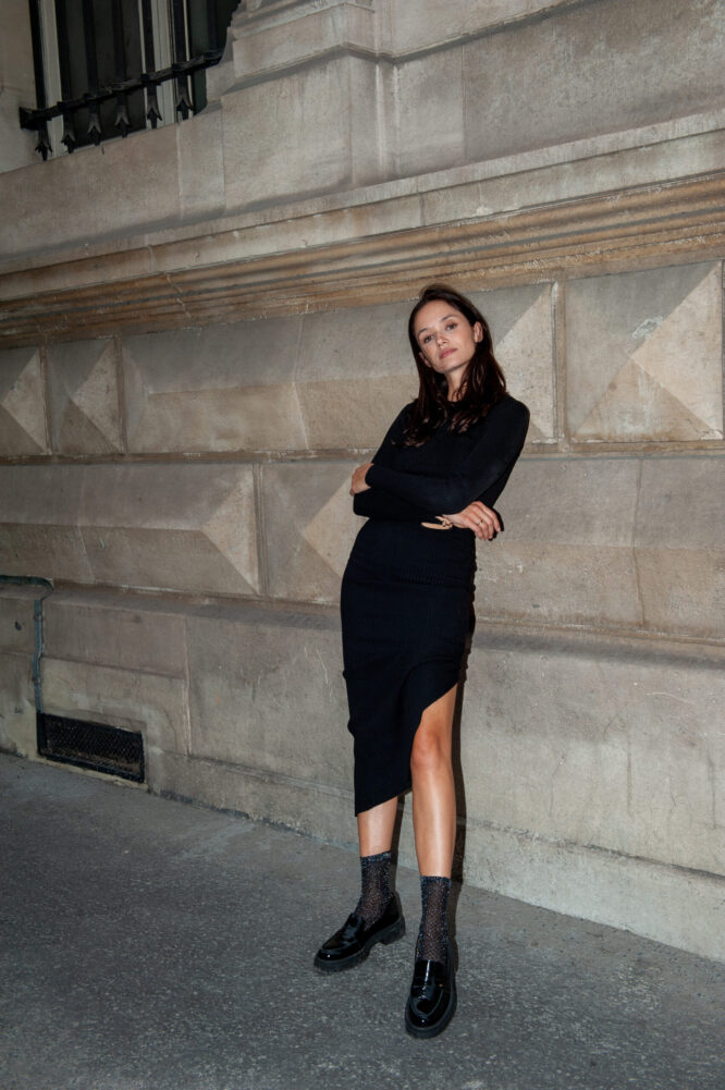 Socquettes Petite Résille Lurex - Noir