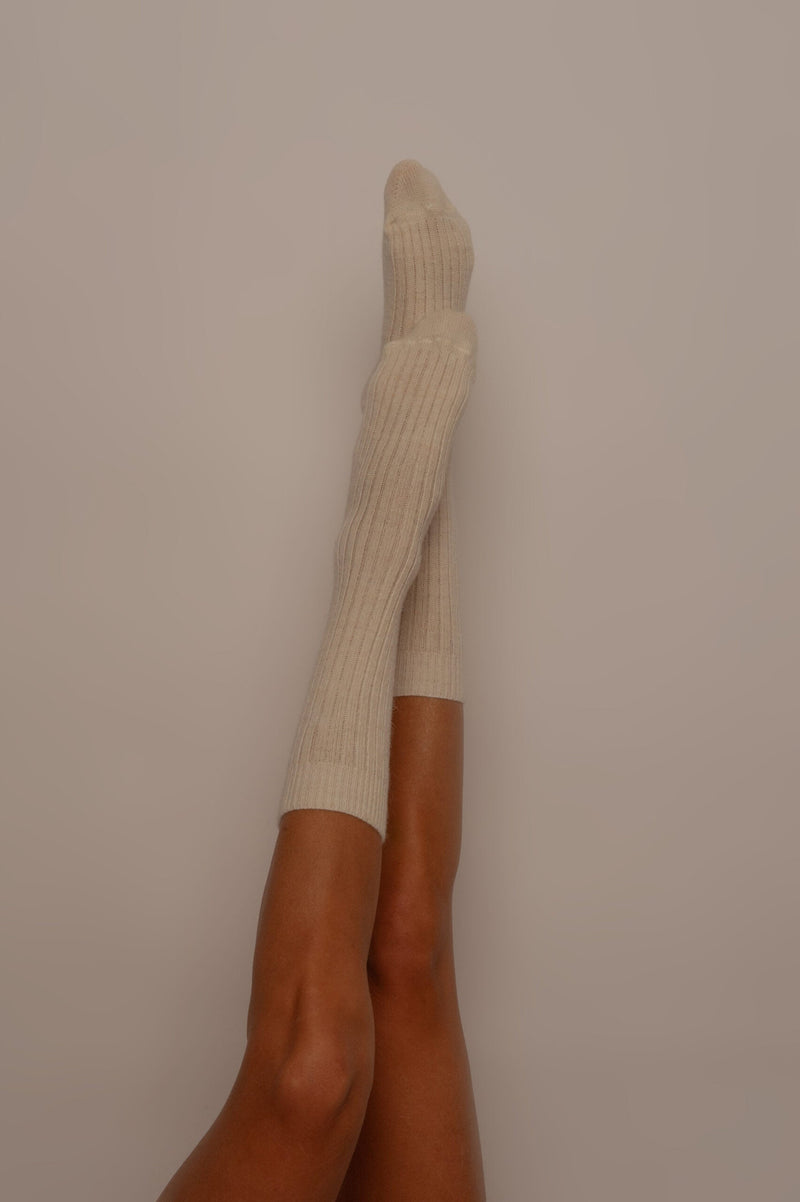 Chaussettes Laine Alpaga - Crème