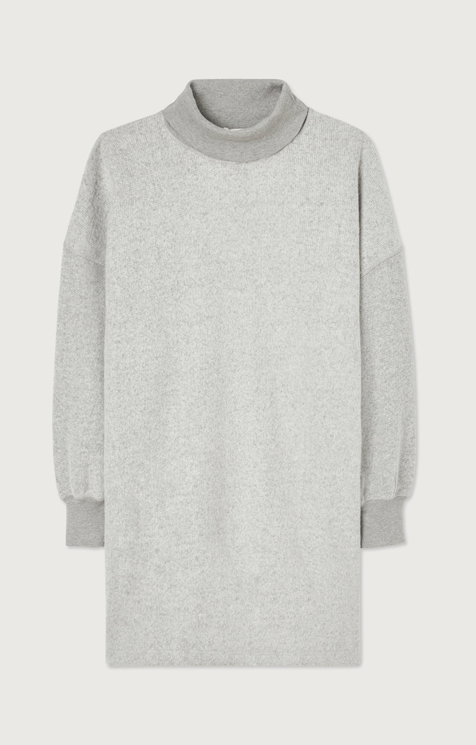 American Vintage - Short Dress LS High Neck - Heathered Grey - Women
