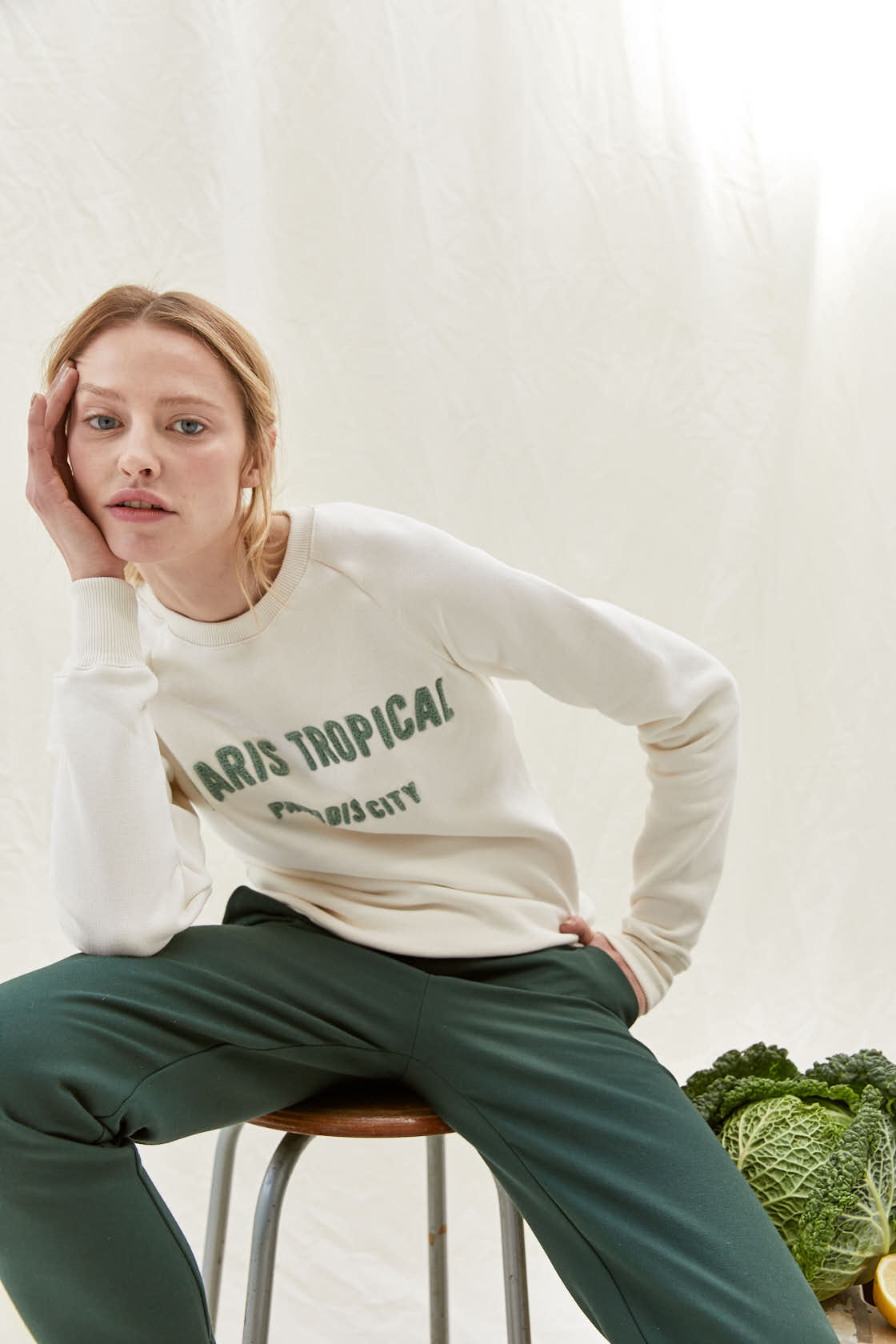 Sweatshirt Sweater Paris Tropical Ecru
