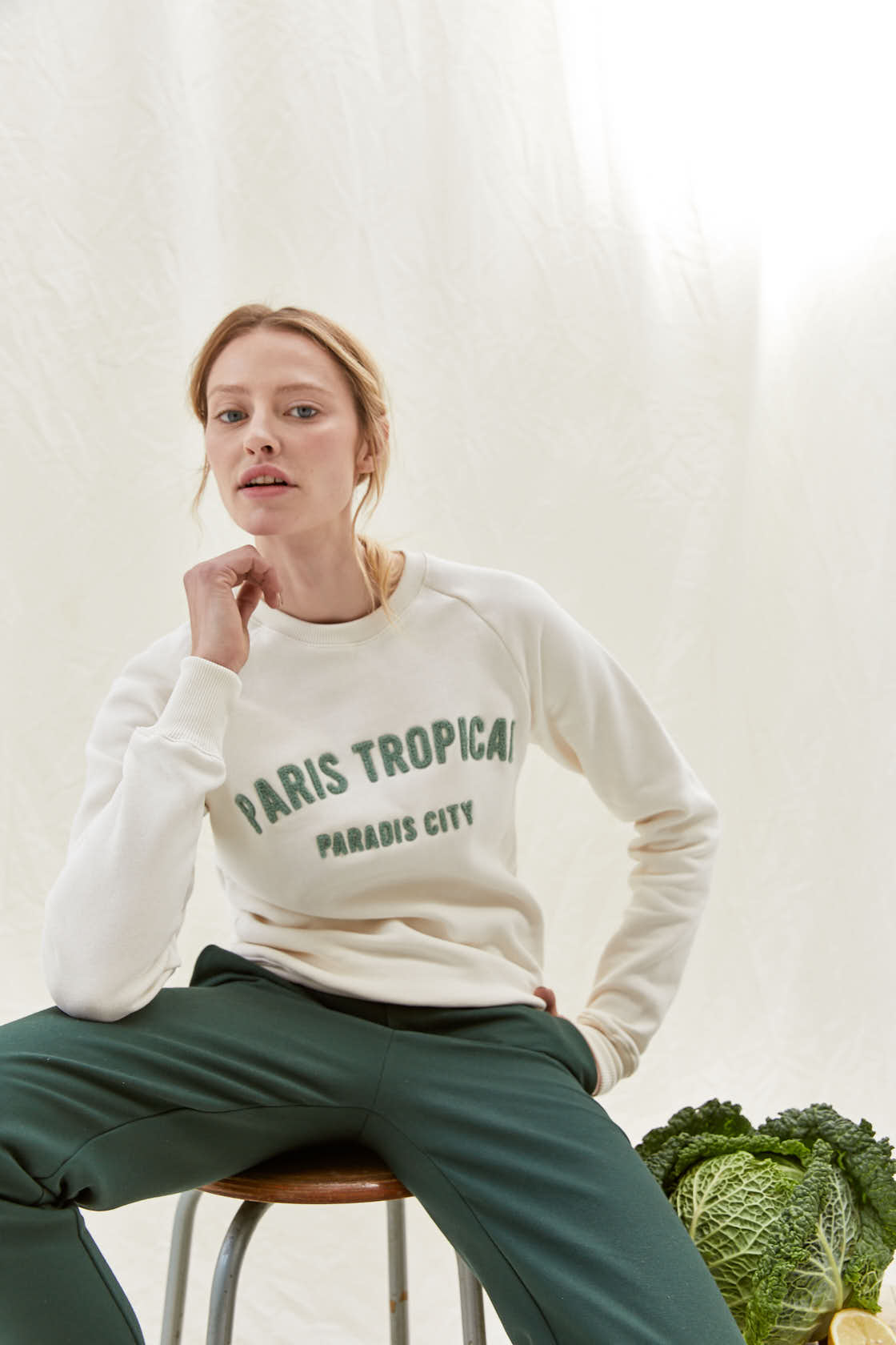 Sweatshirt Sweater Paris Tropical Ecru