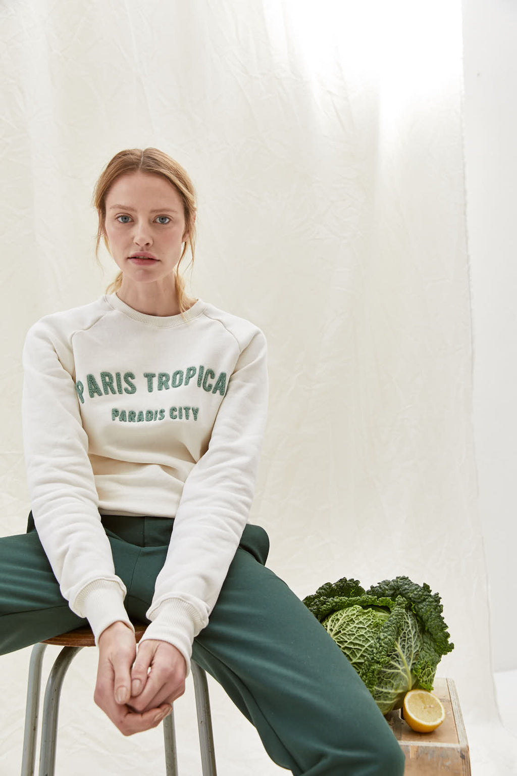 Sweatshirt Sweater Paris Tropical Ecru