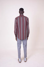 Chemise Straight Shirt Burgundy Rayé