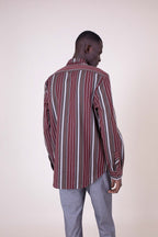 Chemise Straight Shirt Burgundy Rayé