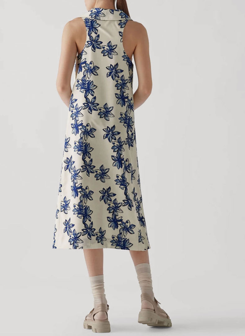 Robe Longue - Beurre/Bleu - Femme