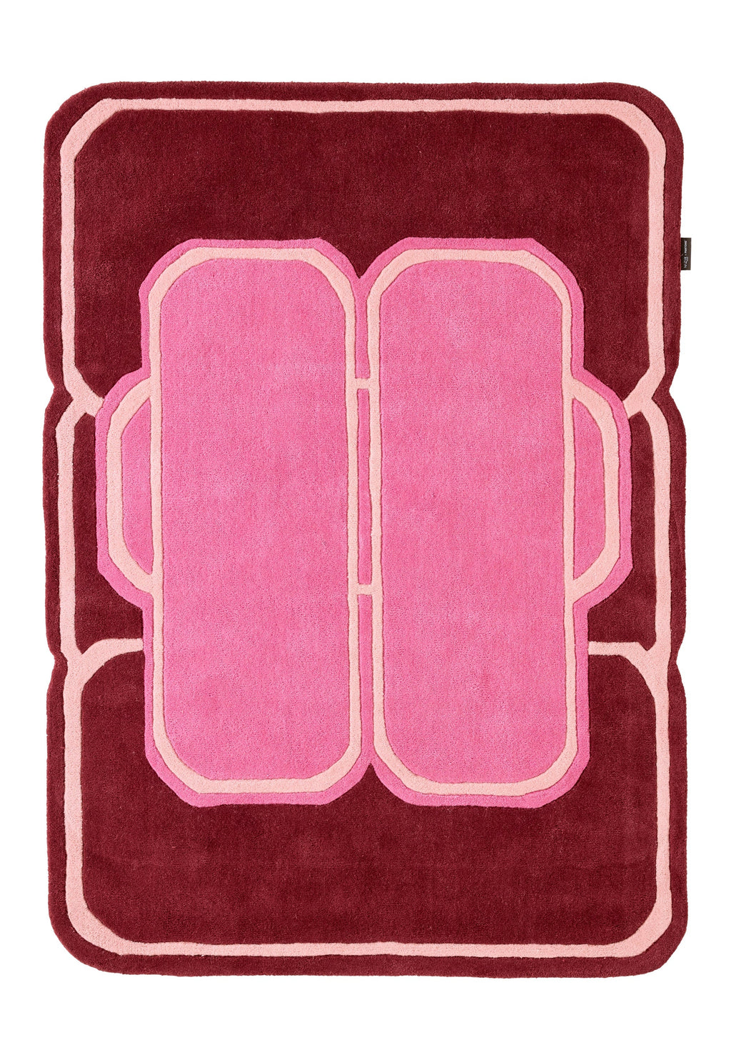 Nuage Sucre – Pink and Burgundy wool rug – Nuage Sucre