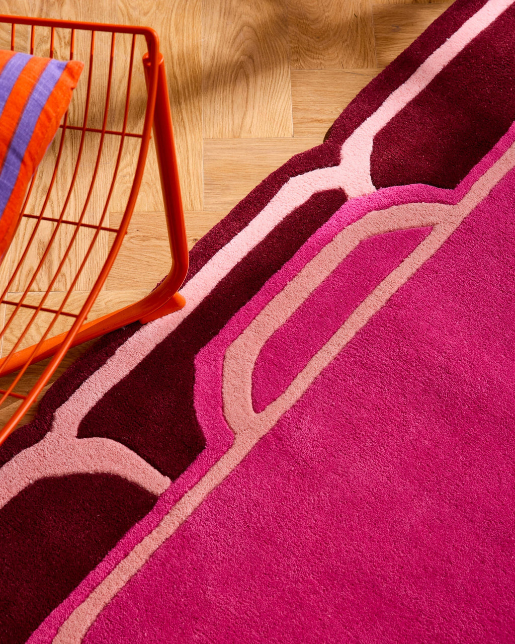 Nuage Sucre – Pink and Burgundy wool rug – Nuage Sucre