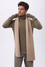 Echarpe Tres Épaiesse Double Face Bi Colore Nuance - Beige Creme-Vert Khaki - Mixte