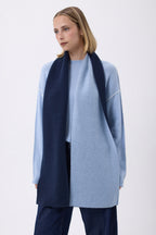 Echarpe Tres Épaiesse Double Face Bi Colore Nuance - Bleu Marine-Bleu Ciel - Mixte
