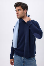 Echarpe Tres Épaiesse Double Face Bi Colore Nuance - Bleu Marine-Bleu Ciel - Mixte