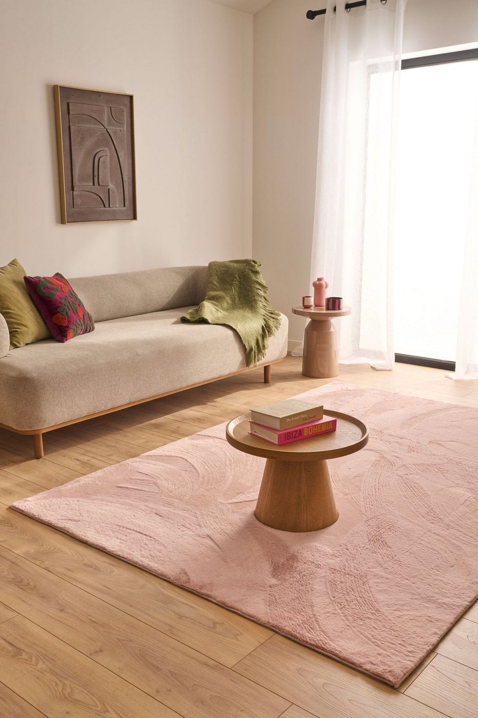 Tapis Nube 6000 - Motif Uni - Rose - Intérieur