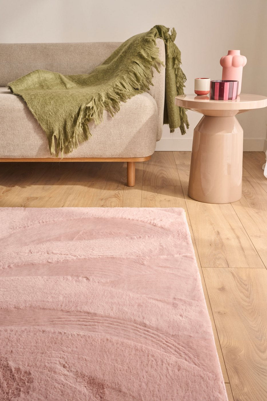 Tapis Nube 6000 - Motif Uni - Rose - Intérieur