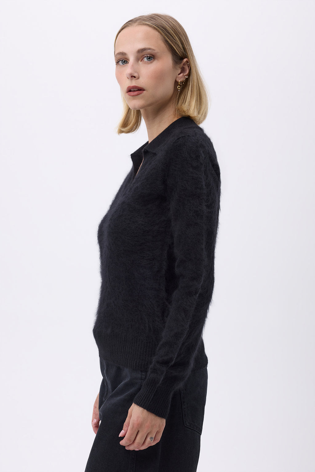 Polo – Brushed Cashmere Nyra - Noir - Femme