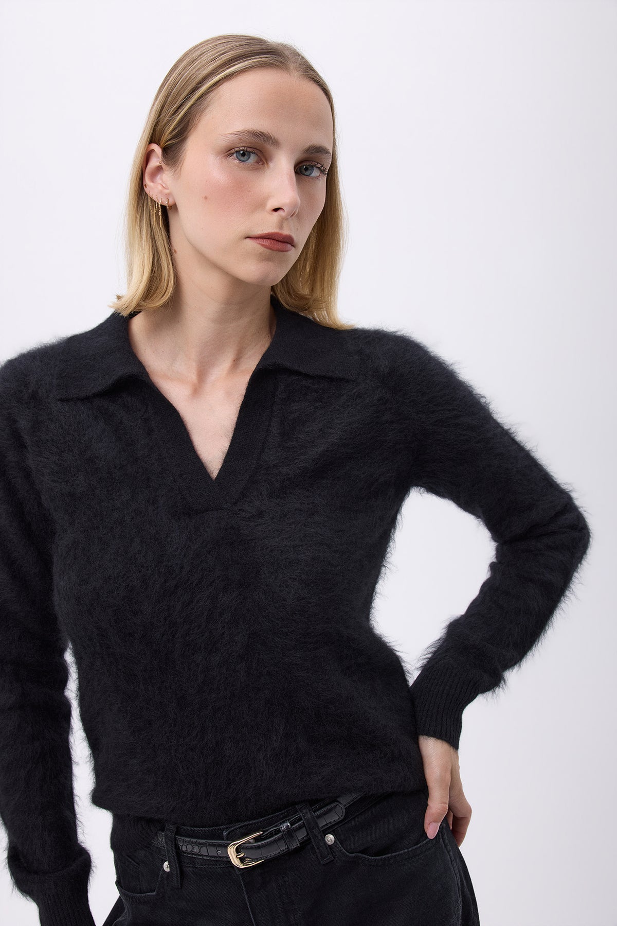 Polo – Brushed Cashmere Nyra - Noir - Femme
