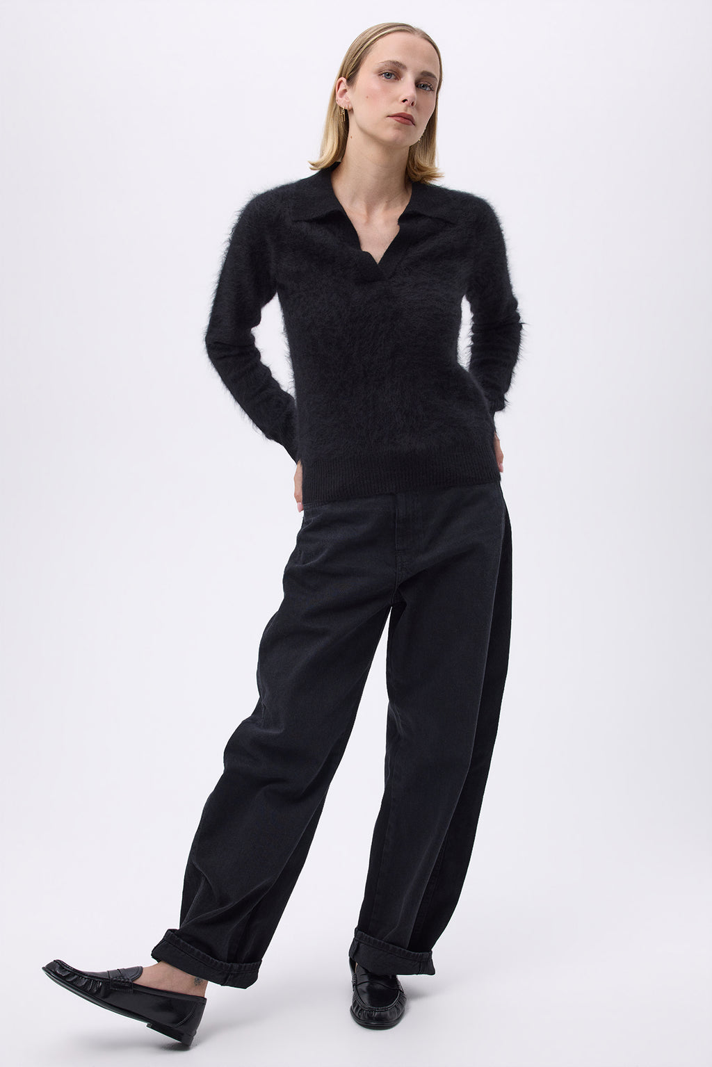 Polo – Brushed Cashmere Nyra - Noir - Femme
