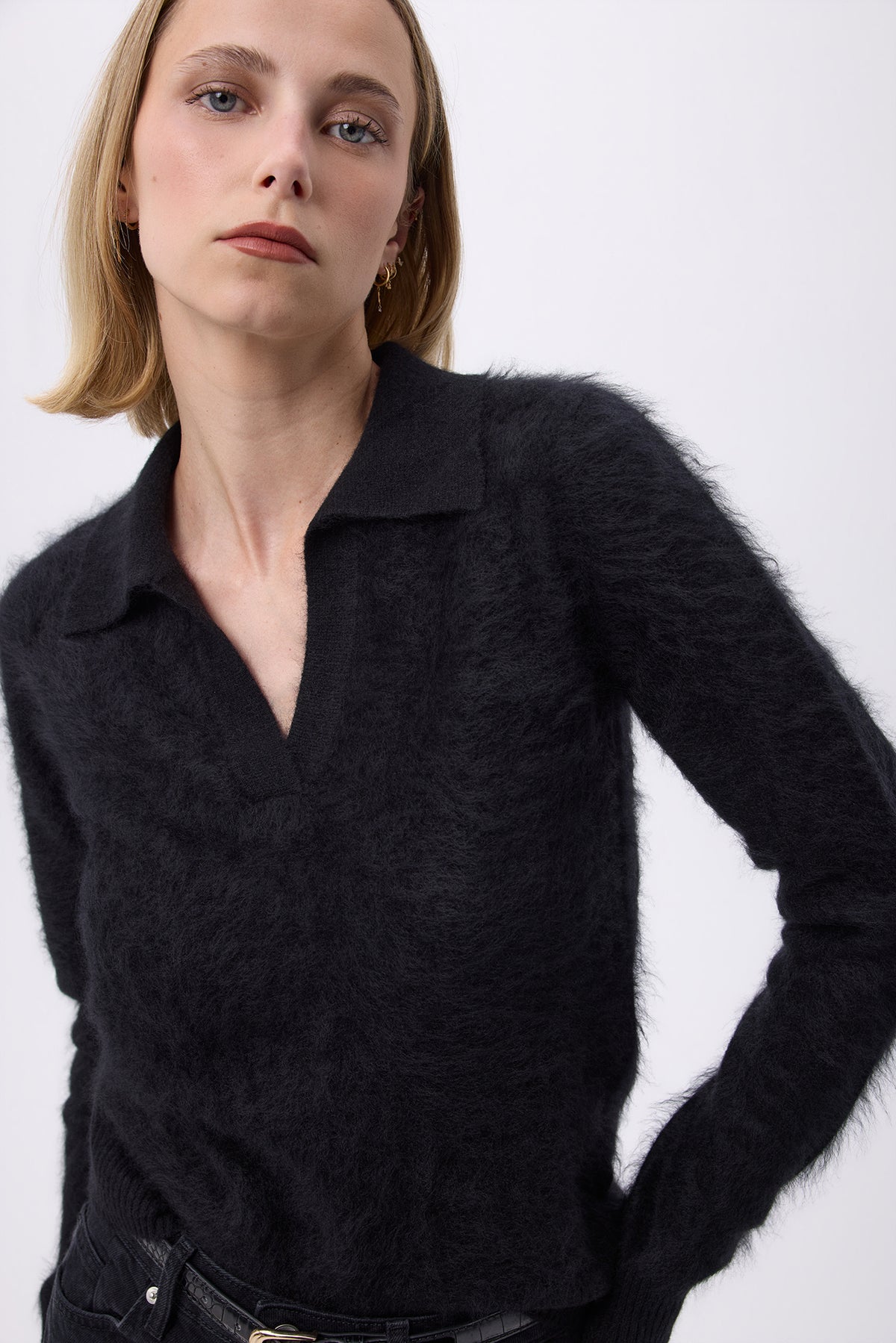 Polo – Brushed Cashmere Nyra - Noir - Femme