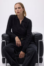 Polo – Brushed Cashmere Nyra - Noir - Femme