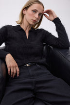 Polo – Brushed Cashmere Nyra - Noir - Femme