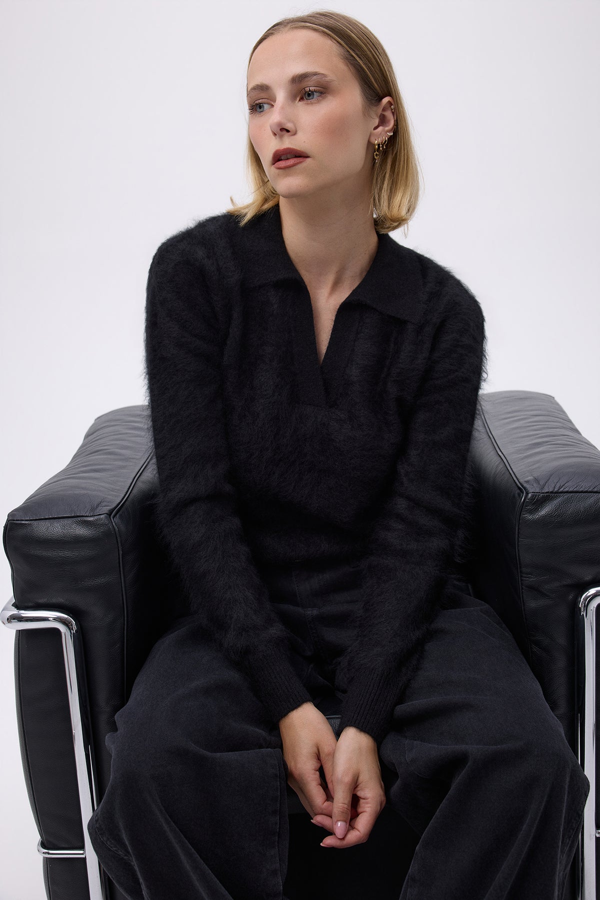 Polo – Brushed Cashmere Nyra - Noir - Femme