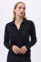 Polo – Brushed Cashmere Nyra - Noir - Femme