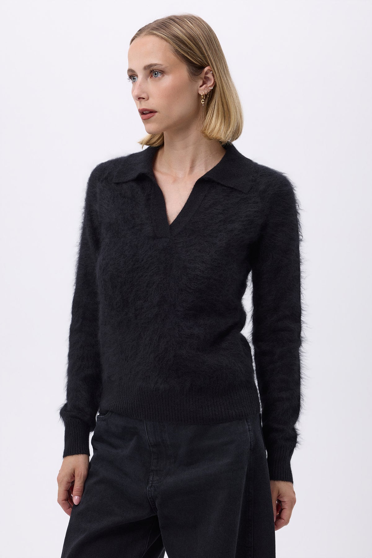 Polo – Brushed Cashmere Nyra - Noir - Femme