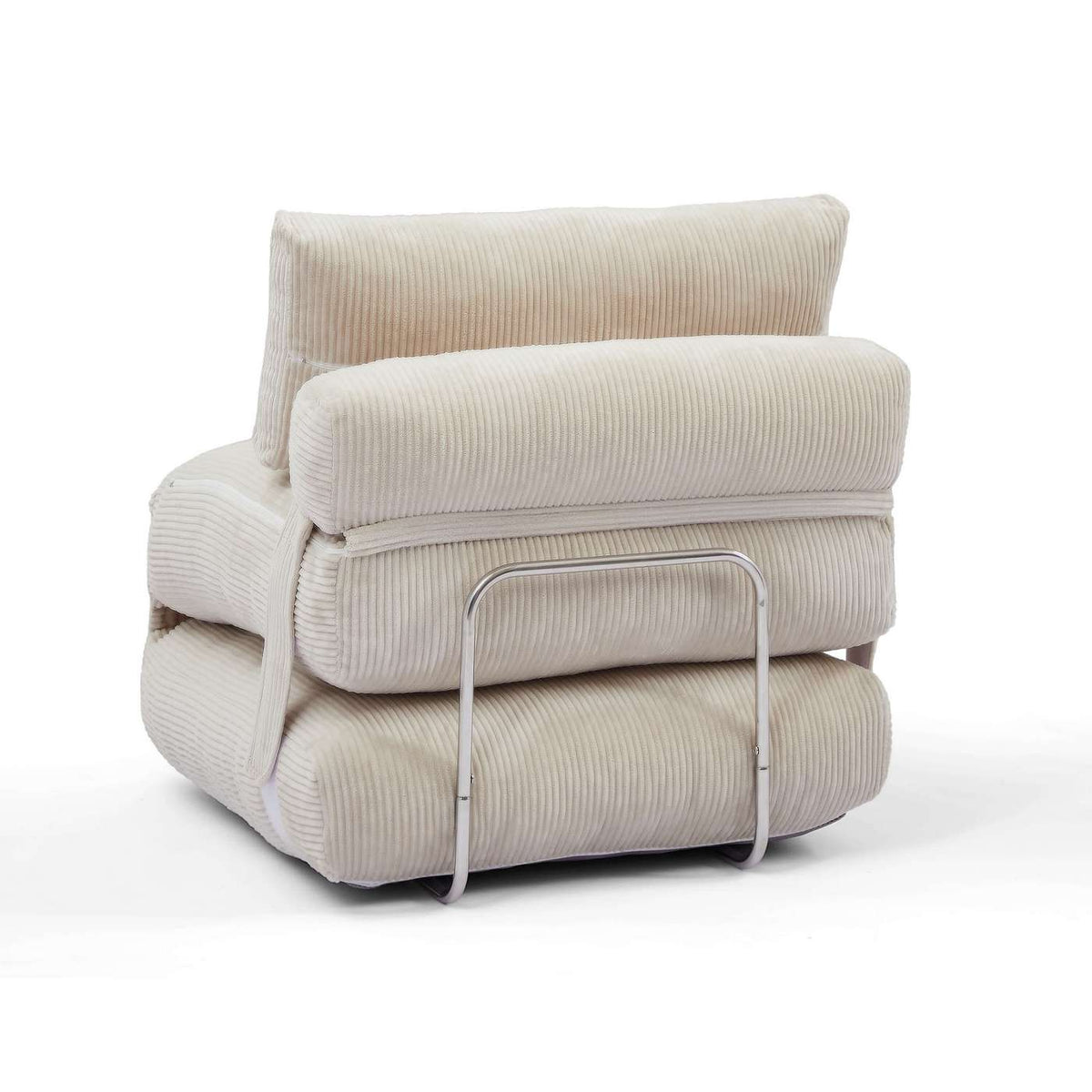 Nyx - Poltrona trasformabile compressa in schiuma a 1 posto - Velluto a coste - Beige
