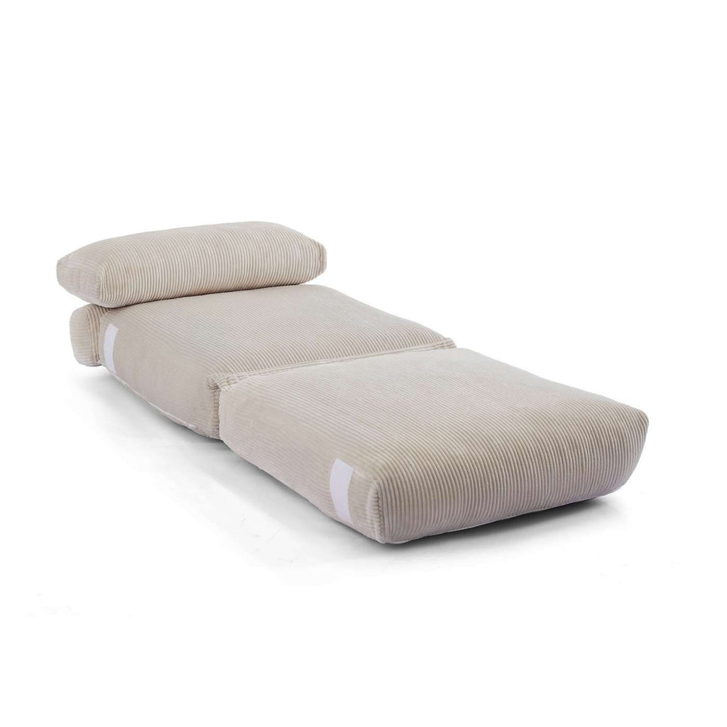 Nyx - Poltrona trasformabile compressa in schiuma a 1 posto - Velluto a coste - Beige