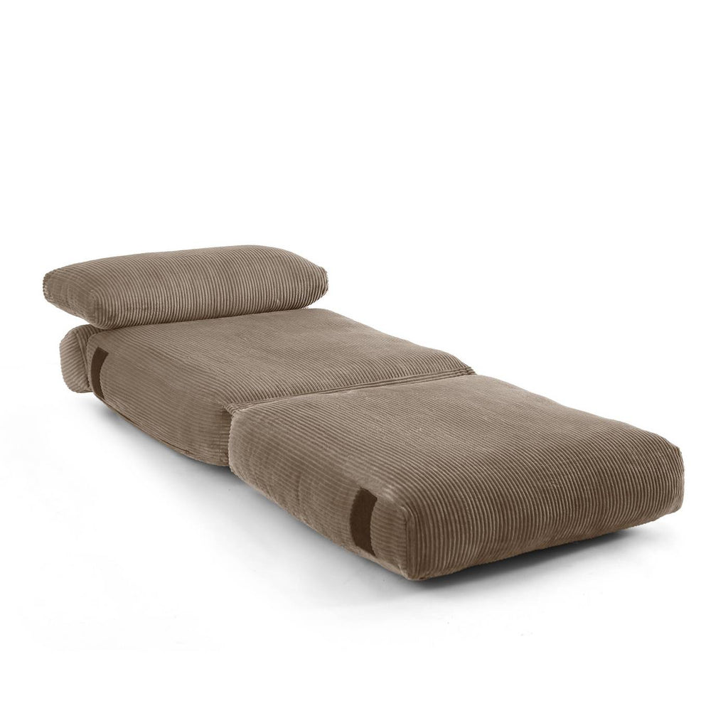Nyx - Poltrona trasformabile compressa in schiuma a 1 posto - Velluto a coste - Grigio