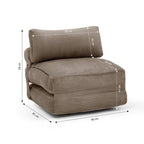 Nyx - Poltrona trasformabile compressa in schiuma a 1 posto - Velluto a coste - Grigio