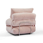 Nyx - Poltrona convertibile compressa in schiuma a 1 posto - Velluto a coste - Rosa