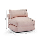 Nyx - Poltrona convertibile compressa in schiuma a 1 posto - Velluto a coste - Rosa