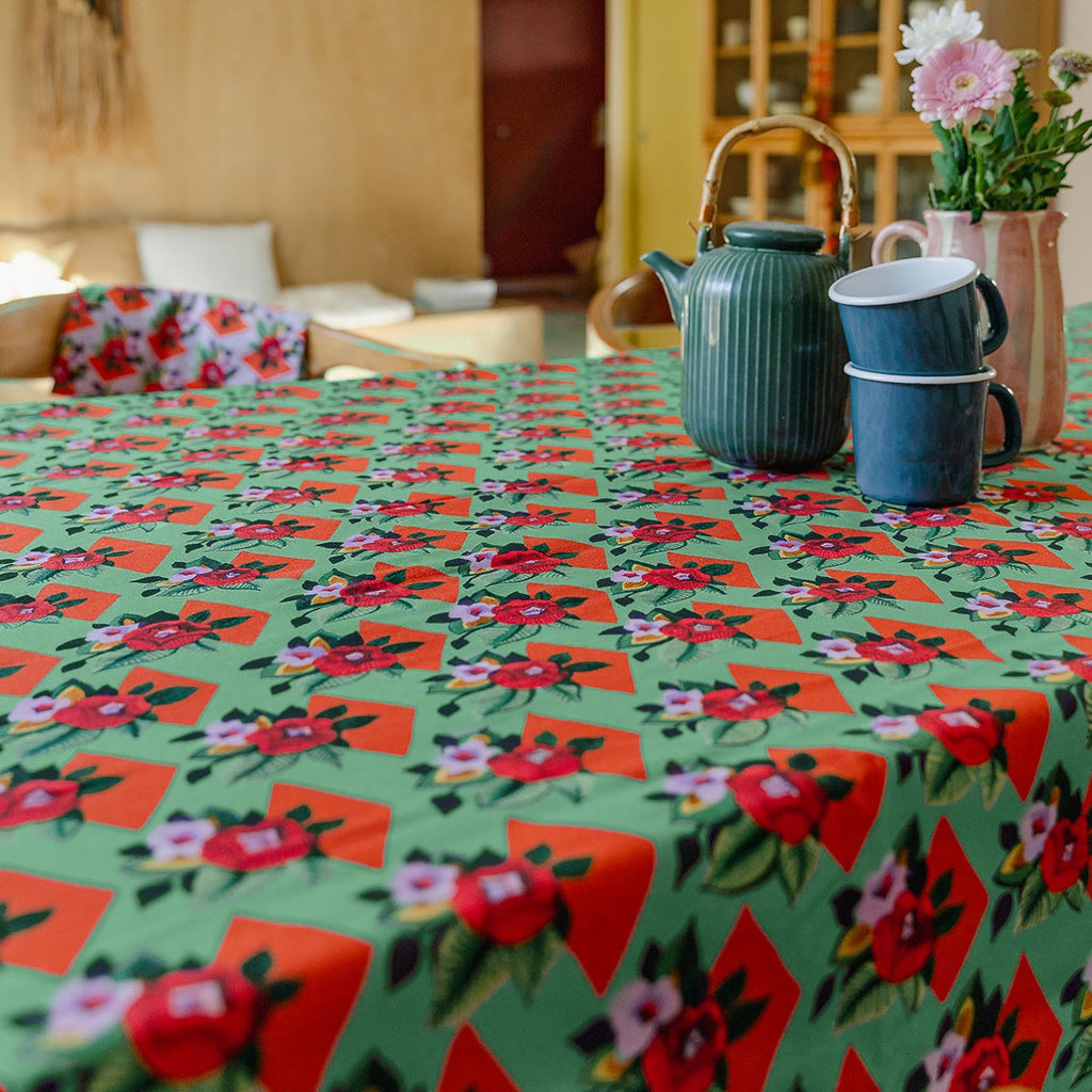 Nappe Rectangulaire En Coton Suzie Vert