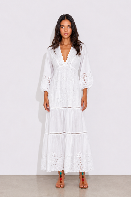 Robe Natasha - Schiffli Blanc