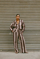 Pantalon Mathilde - Rayures Prune