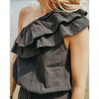 New Tara Blouse - Black Linen
