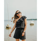 New Tara Blouse - Black Linen