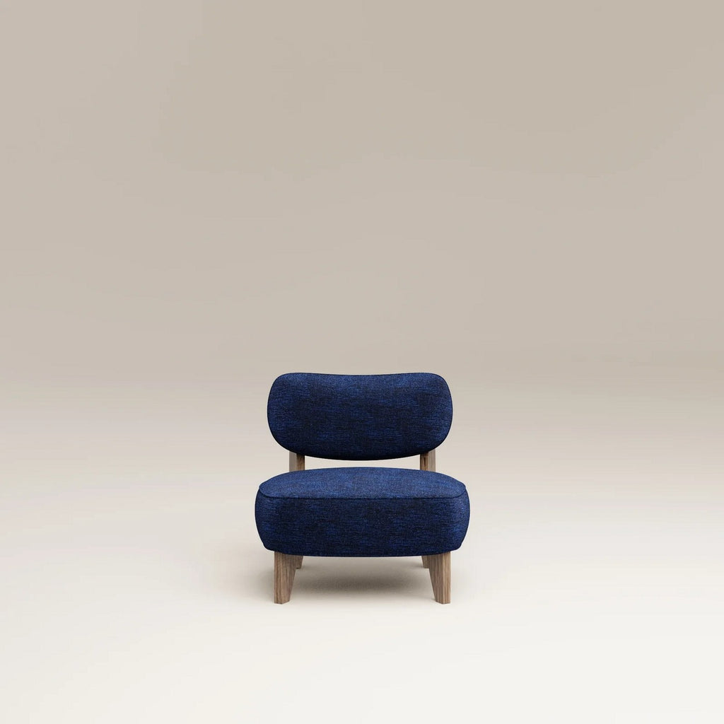 Nicolo – Sessel – Räuchereiche – Chenille-Samt Cobalt