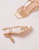 Ninon M gold leather heeled sandal - M.Moustache