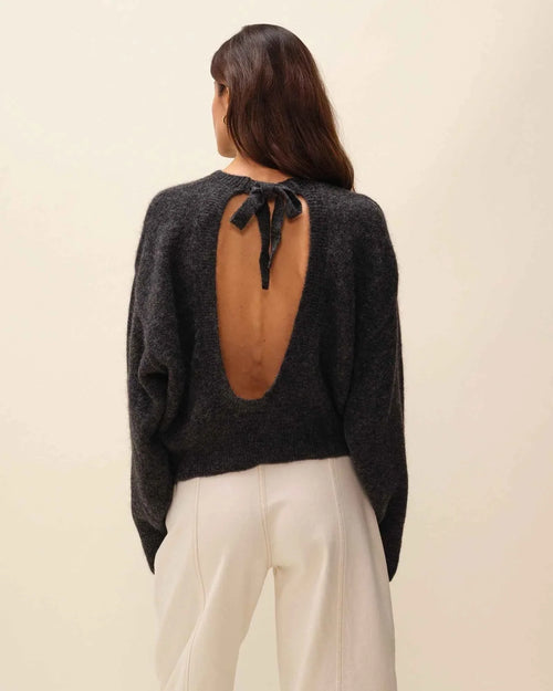 Jersey gris sin espalda Negro