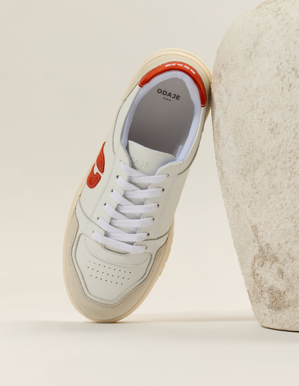 Baskets Basses Nora - Blanc Orange - Femme