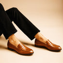 Mocassins Serge - Cuir De Veau Lisse - Camel