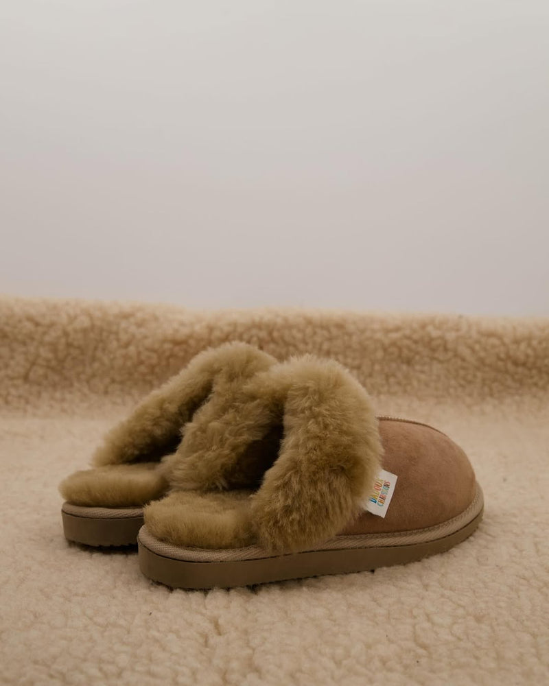 Chaussons Paule - Peau Lainée - Camel - Femme