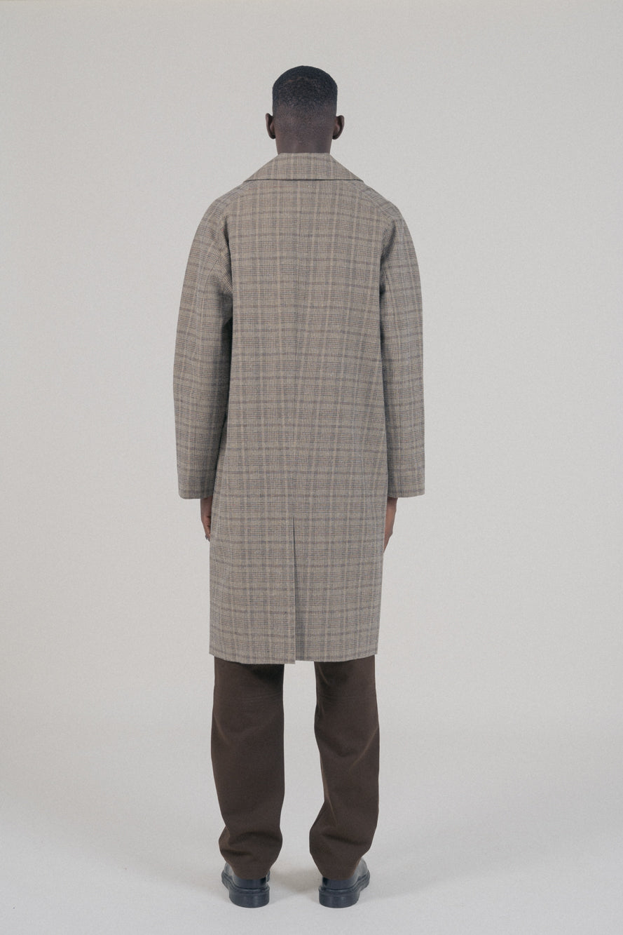 Manteau Mac Mayfair Laine Upcyclée Beige Checks