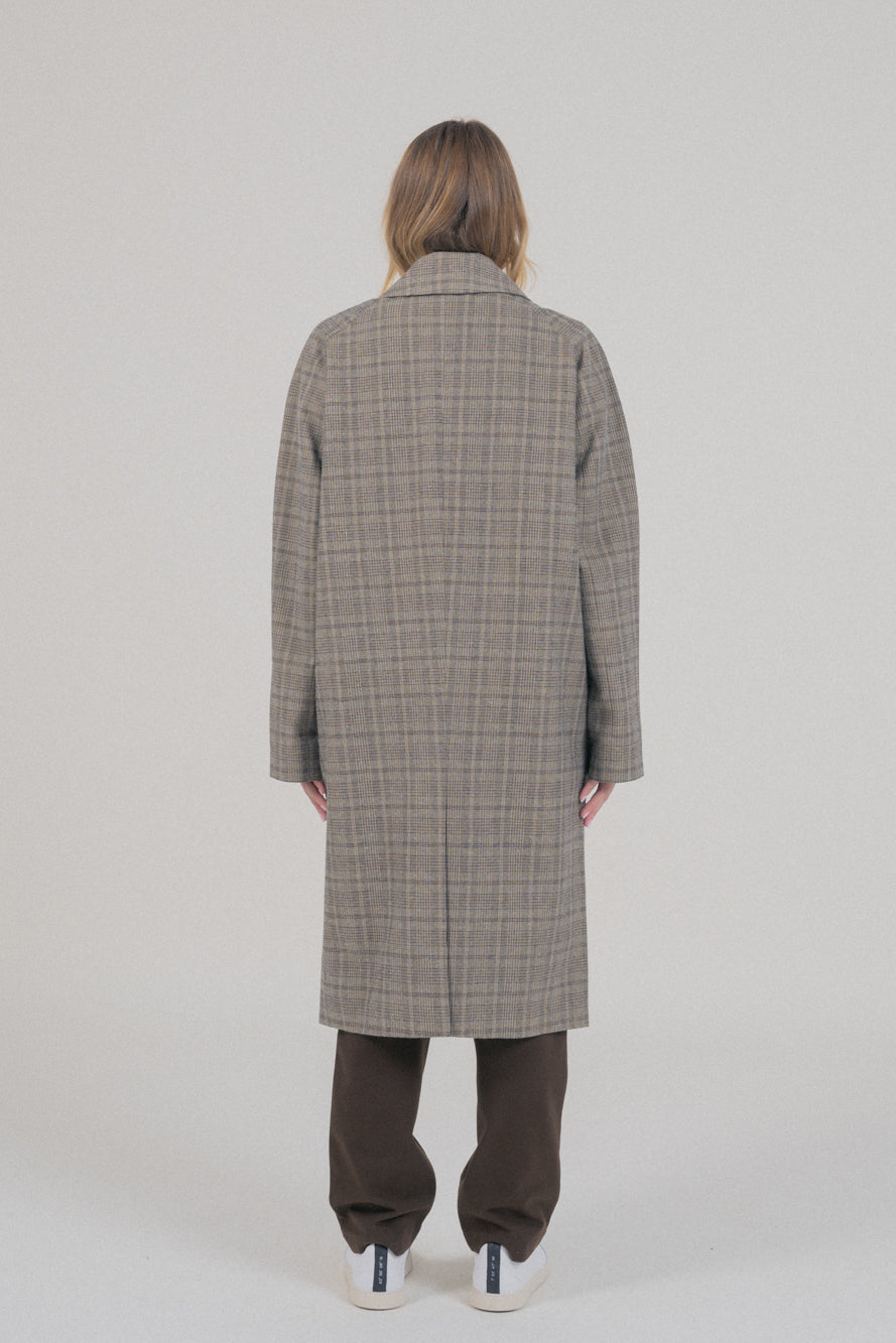 Manteau Mac Mayfair Laine Upcyclée Beige Checks