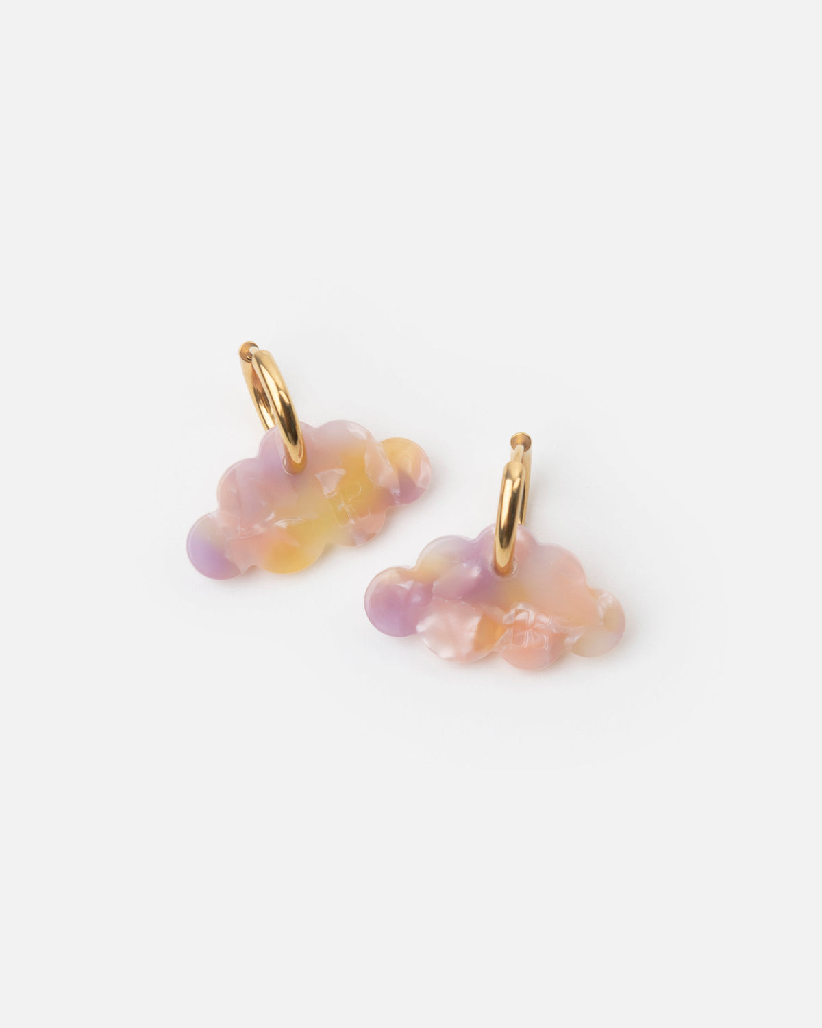 Boucles D'Oreilles Nuage - Rose Orangé