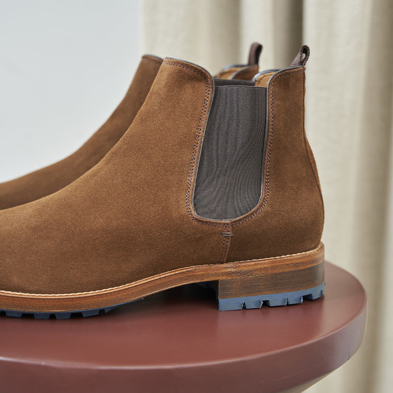 Chelsea Boots L'Homme Pressé Daim Feuilles Mortes