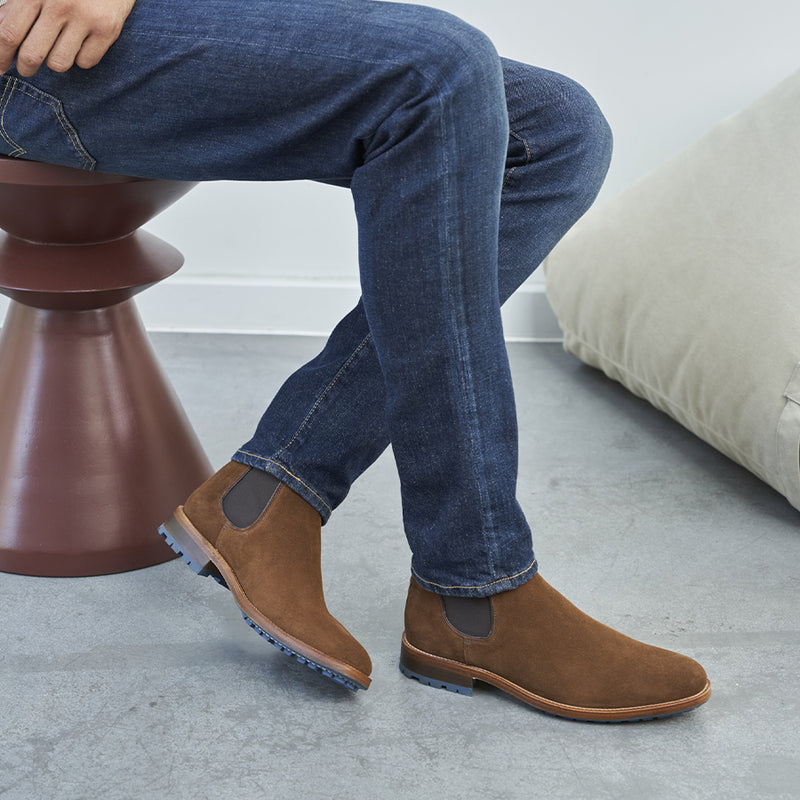 Chelsea Boots L'Homme Pressé Daim Feuilles Mortes