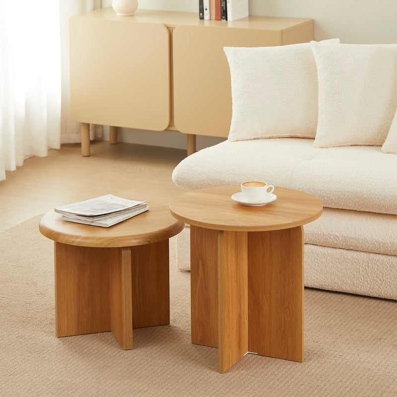 Round Coffee Table - Ocana - Oak Effect