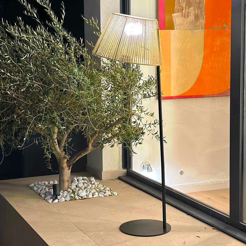 Octavio - Wireless Floor Lamp - Rope - Brown